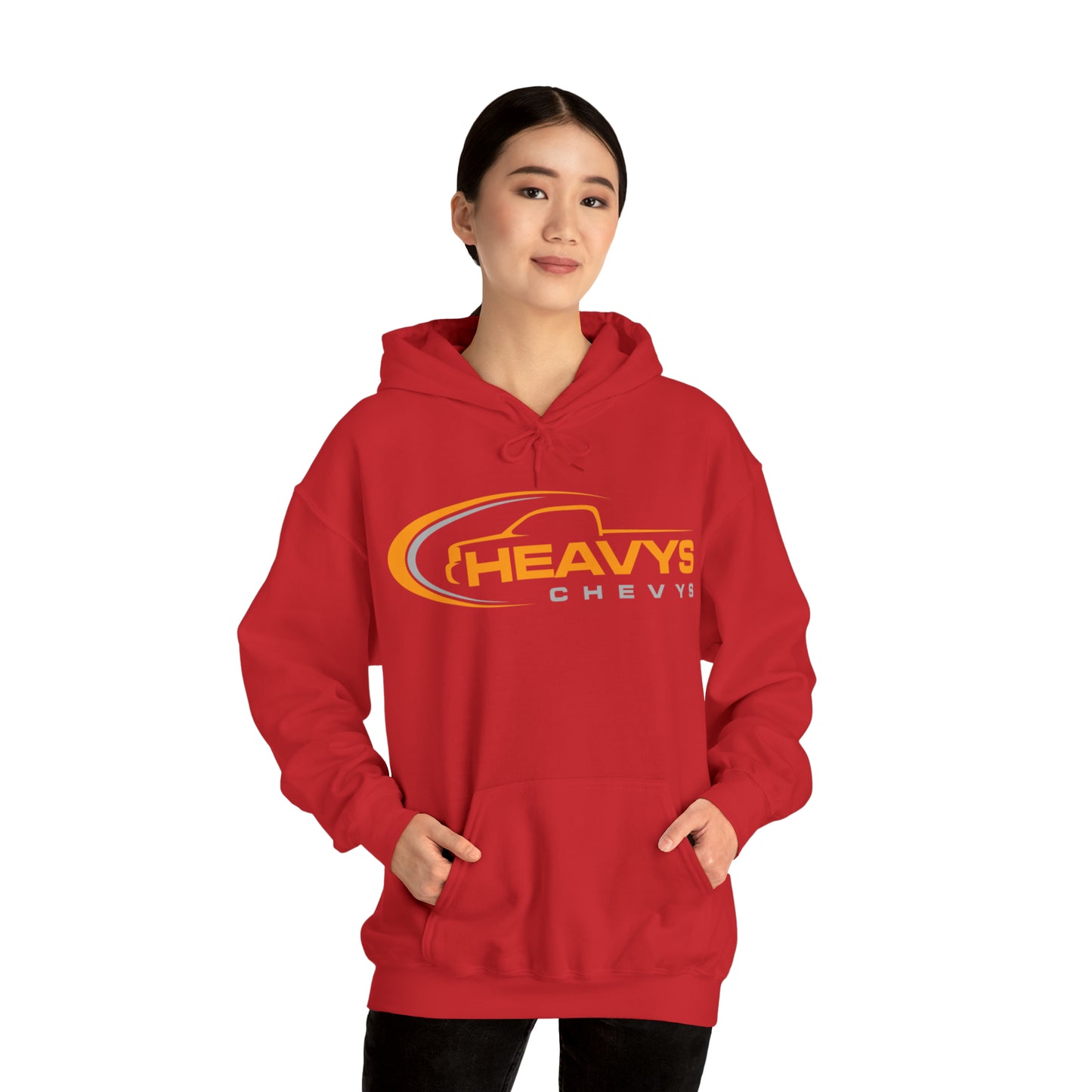 Heavy Hoody Sweatshirt Gray/Orange Logo Truck