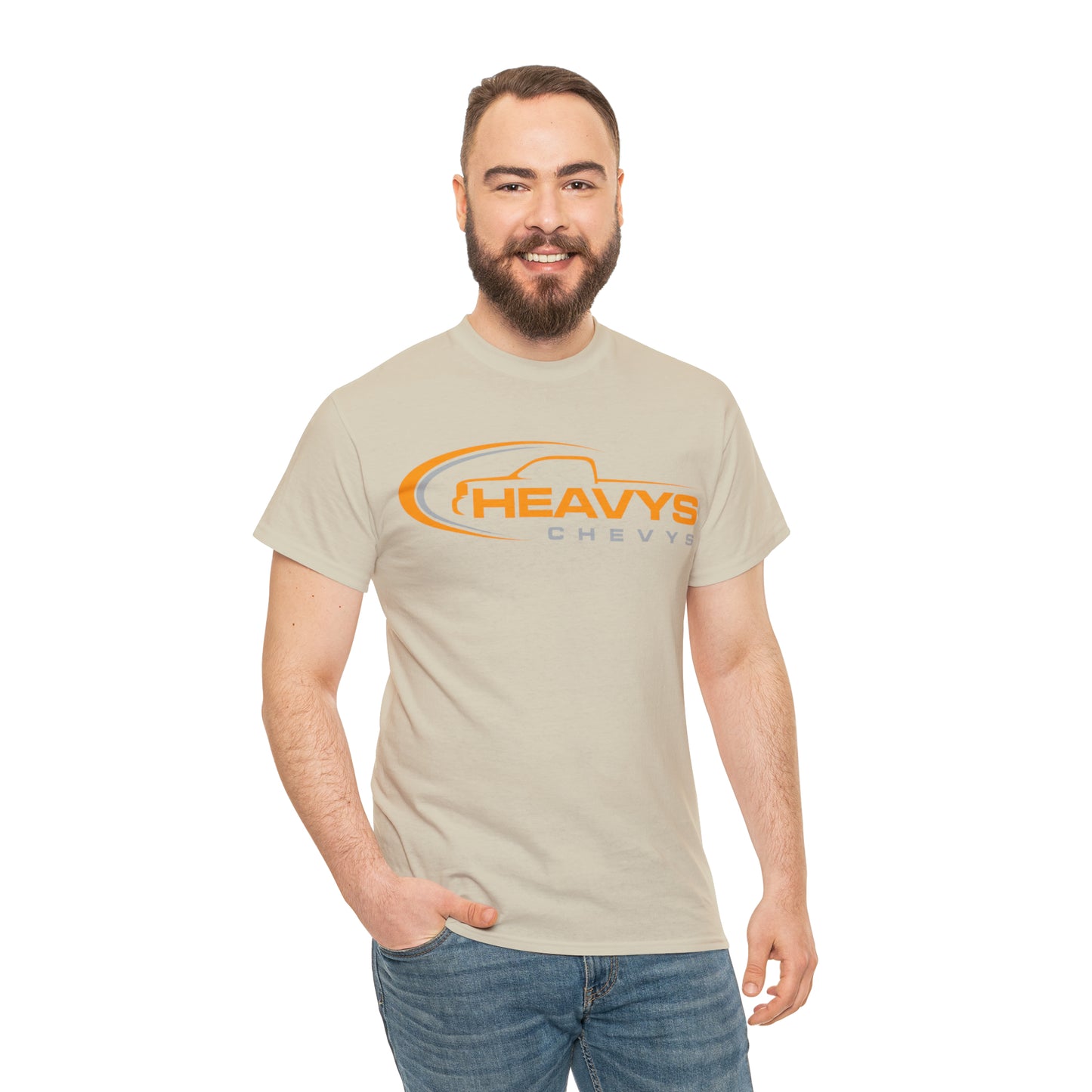 Truck Orange Gray Heavy Cotton Tee