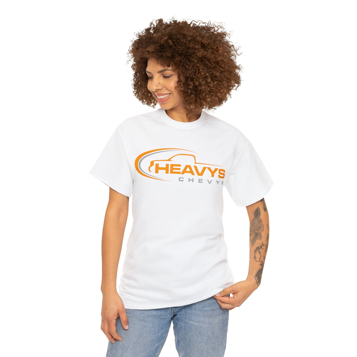 Truck Orange Gray Heavy Cotton Tee