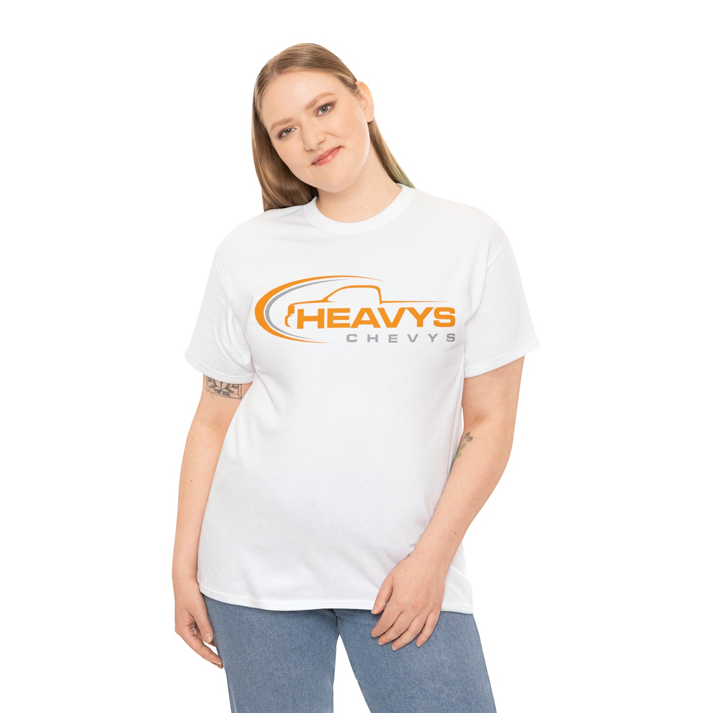 Truck Orange Gray Heavy Cotton Tee